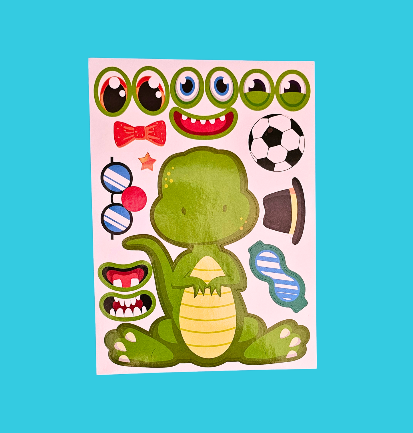 Make A Face Dinosaur Sticker Sheet
