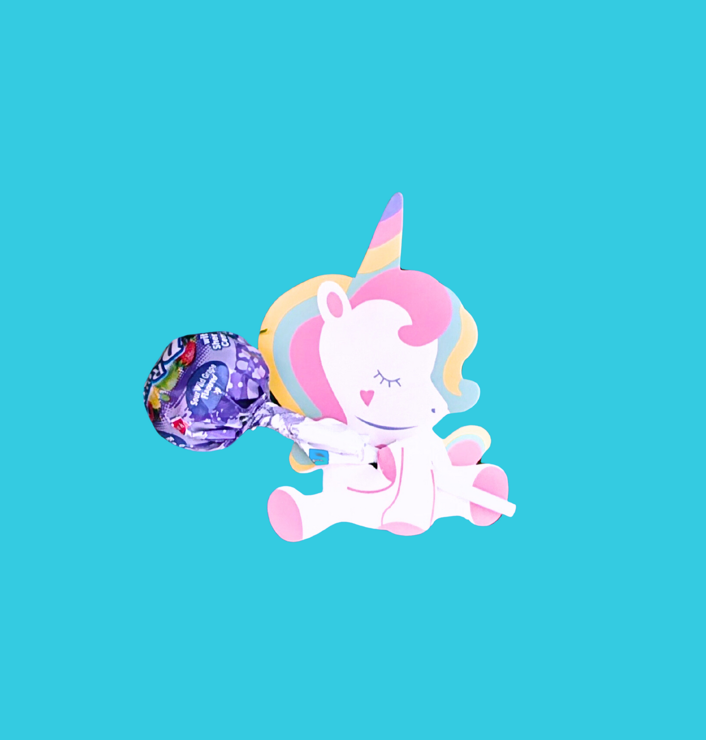 Unicorn Shaped Lollipop Holder With Lollipop (Set of 4)