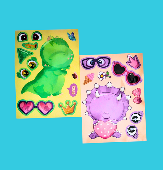 Make A Face Dinosaur Sticker Sheet