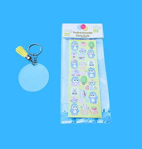 Pre-Packed Blank Keyring And Sticker Sheet Set